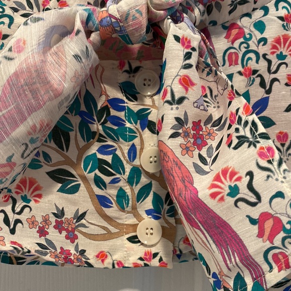 Sandro Iram Linen & Silk Floral Top - Picture 3 of 4